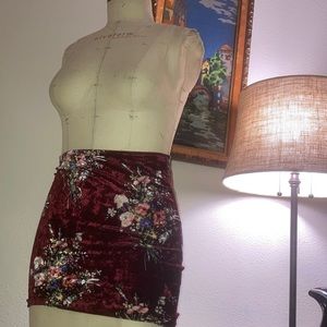 Little hot velour skirt with flowers not quite Asian.